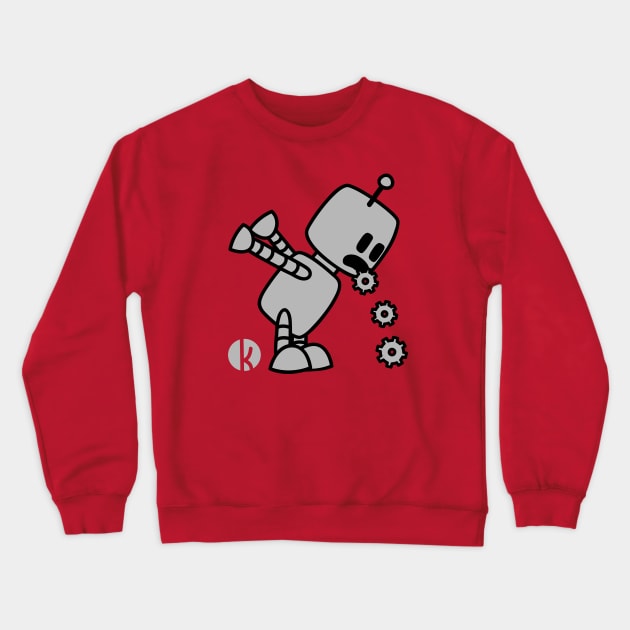 Puking Robot Crewneck Sweatshirt by katelein